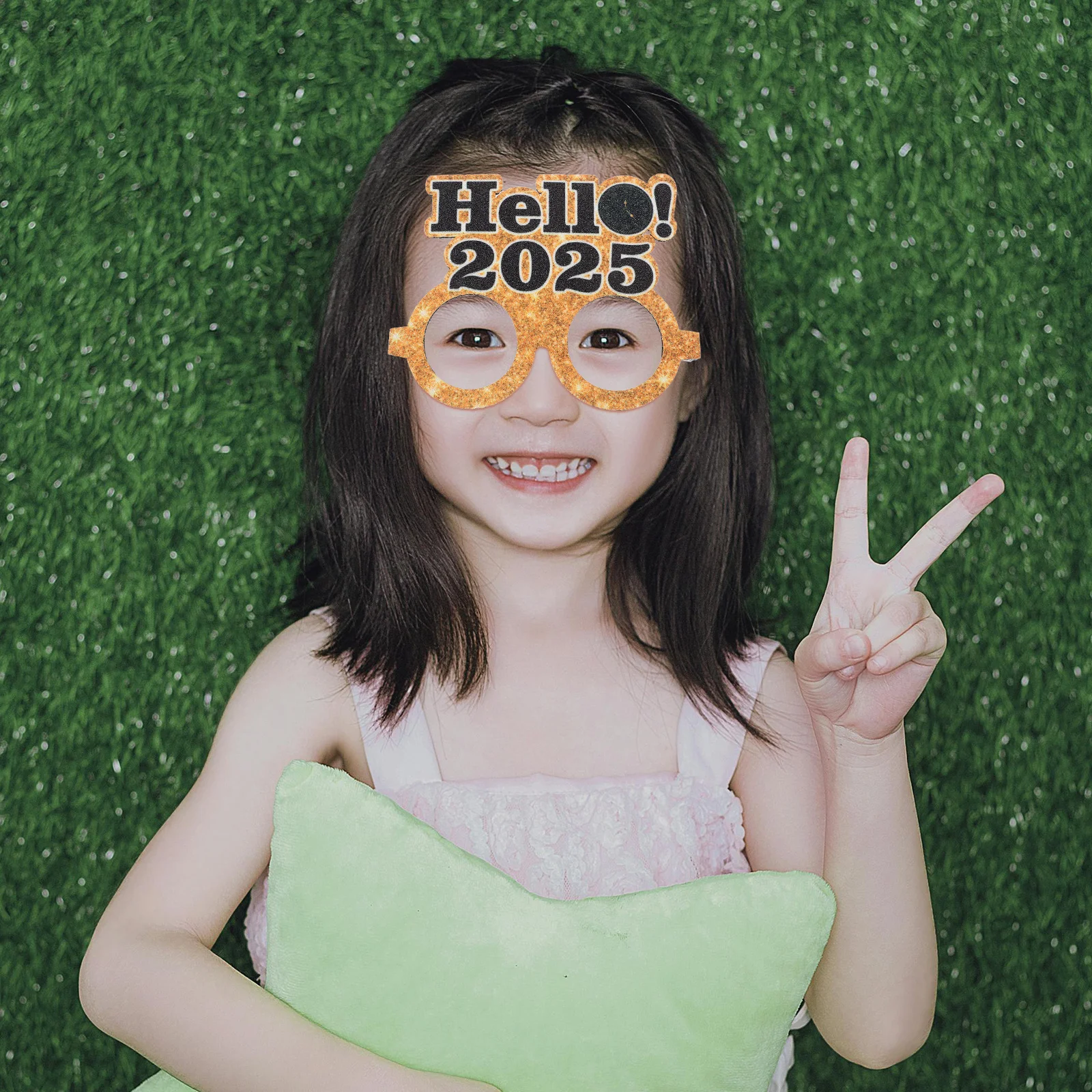 

2025 Eyeglasses Black Gold Frame Party Eyewear New Year Photo Prop Fun Party Use Eyewear Decoration New Year Celebration