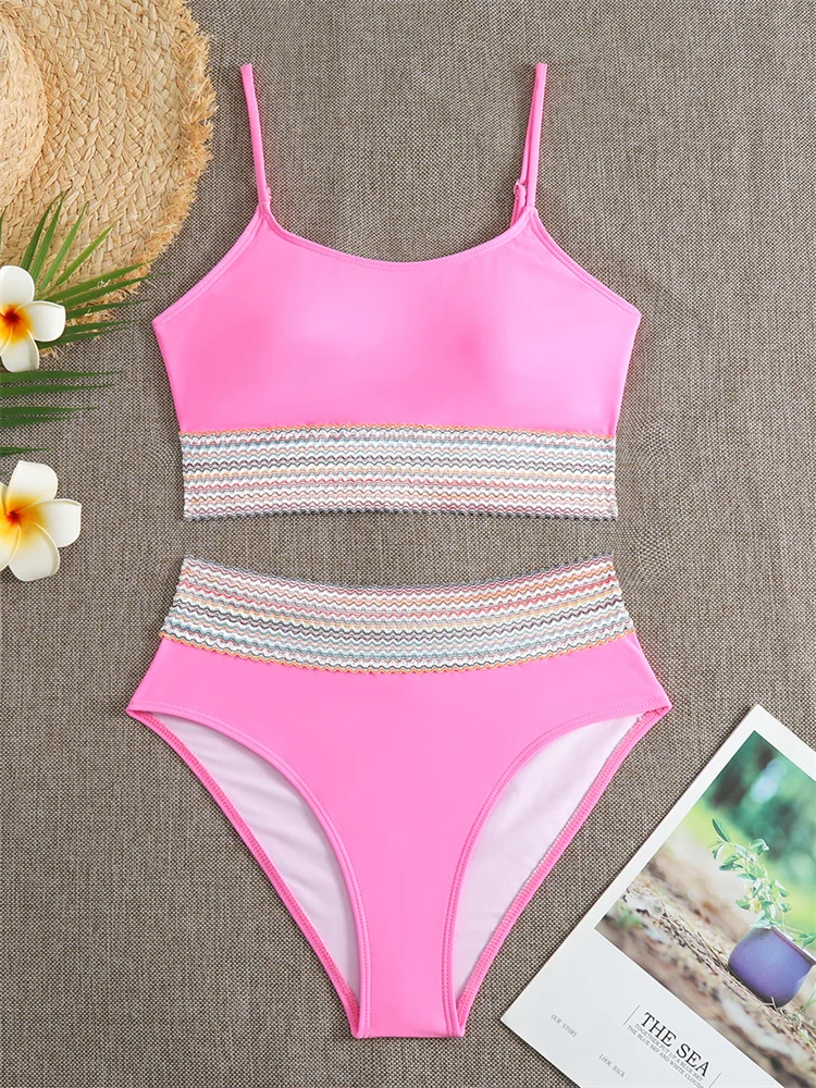 Bikini Push Up Women Swimsuit 2024 New Solid Bikinis Sexy High Waist Thong Swimwear Summer Beach Wear Bathing Suit For Female