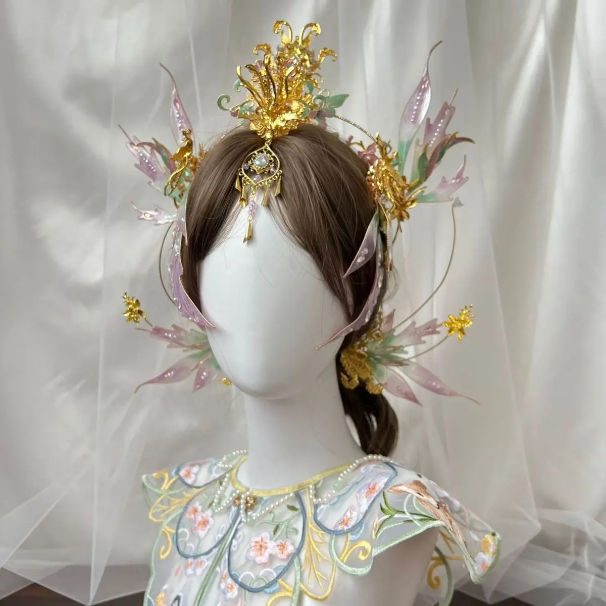 Ancient Hanfu Headdress Mermaid Hair Crown Set Exotic Style Dunhuang Headdress Hairpin Set Shooting Hanfu Accessories