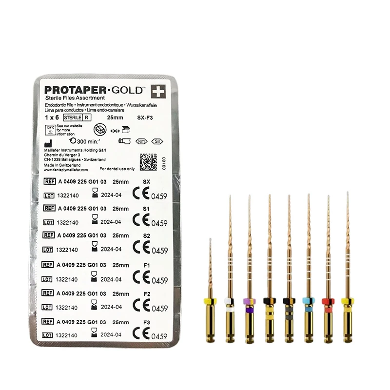 1 قطعة أداة دوارة ذهبية للأسنان تنشيط الحرارة ملفات المحرك المرنة لأداة قناة الجذر أداة مواد طب الأسنان