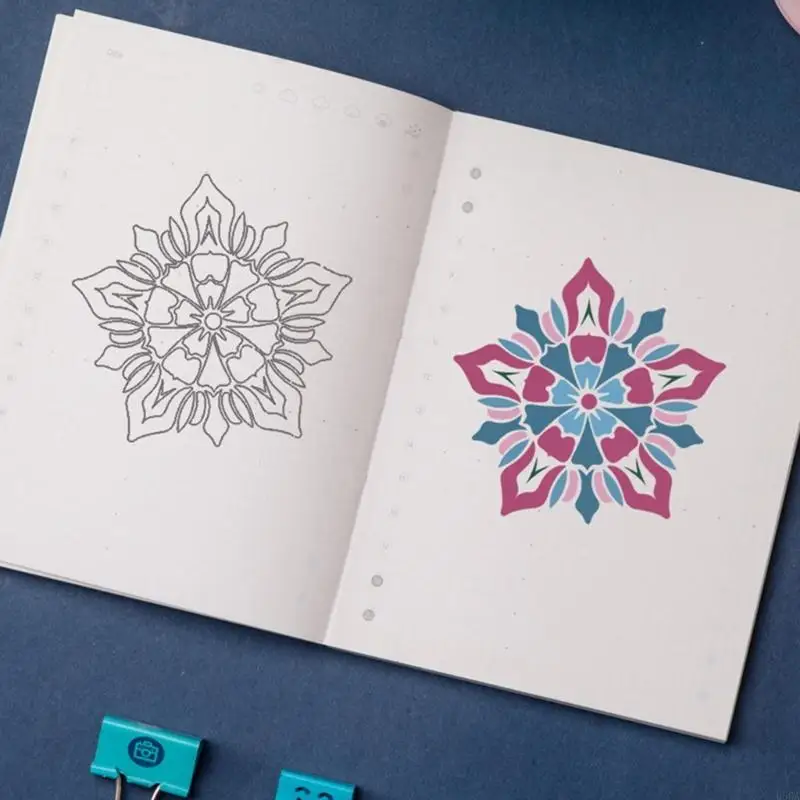 再利用可能なマンダラスステンシル耐久性ペット描画テンプレート芸術的な描画装飾のためのテンプレート