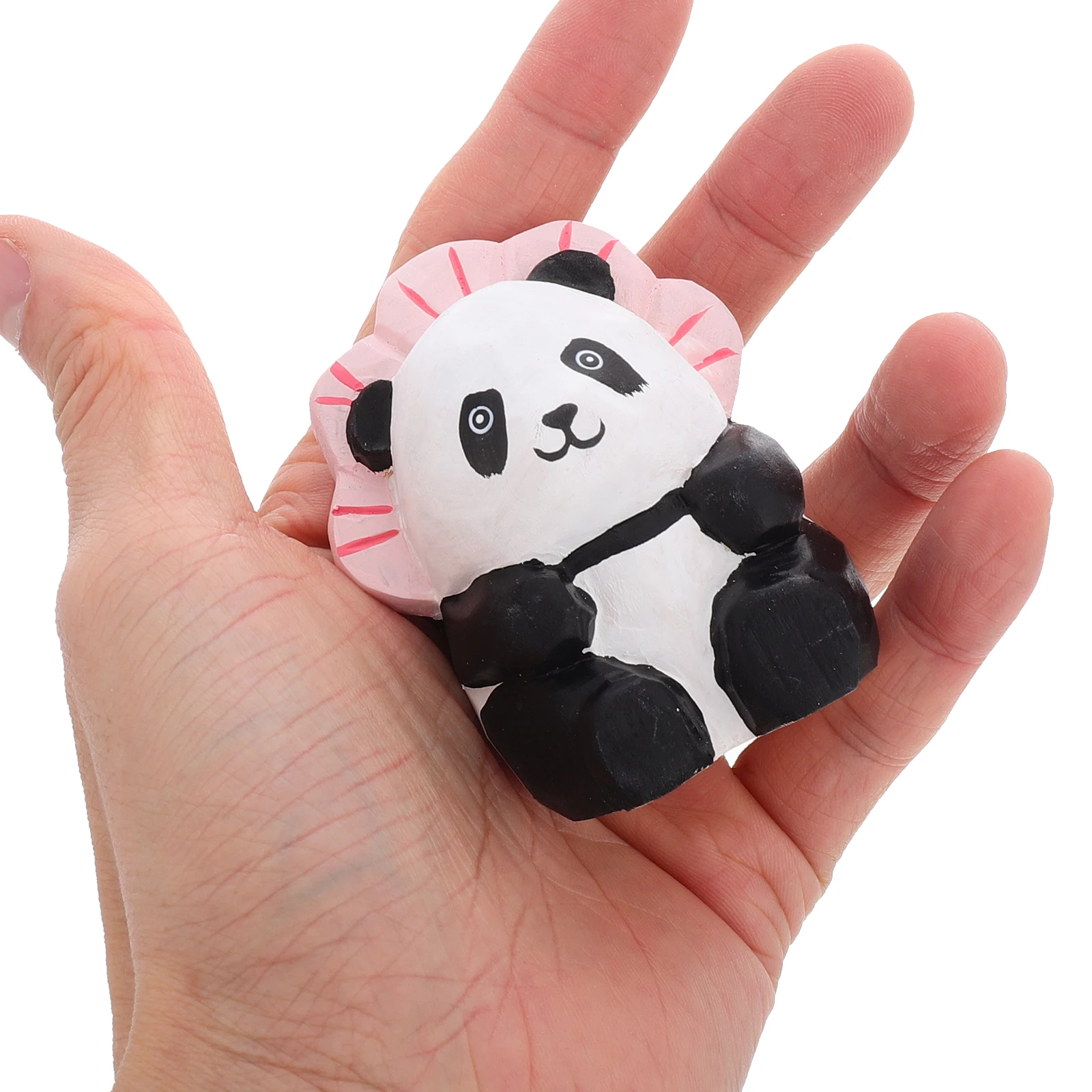 

Wooden Panda Ornament Carved Small Cute Animal Statue for Table Desk Office Shelf Home Decor Panda Statue