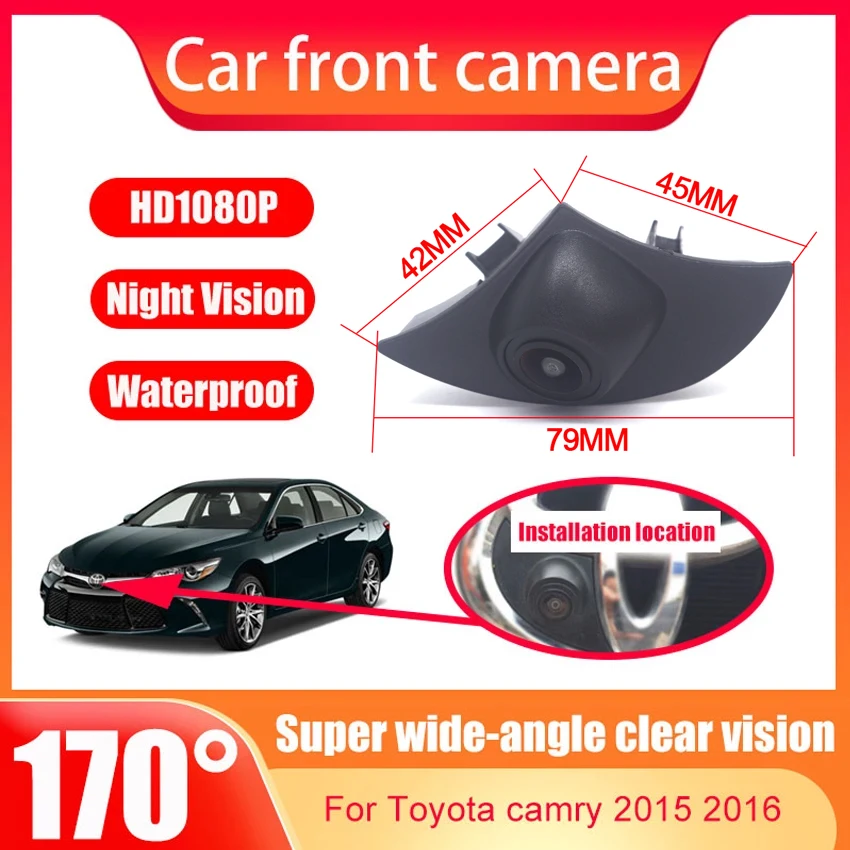 

Car Front View Parking LOGO Full HD Camera Night Vision Positive Waterproof 170 Degrees CCD For Toyota camry 2015 2016