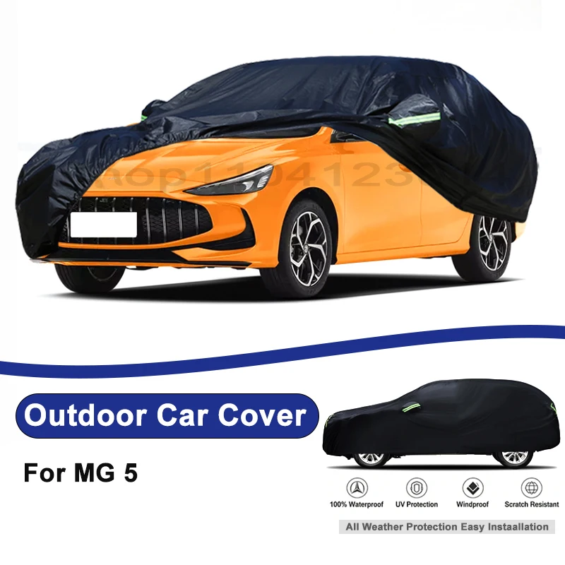 

Outdoor Full Car Cover For MG 5 with Reflective Strips Waterproof Snowproof Dustproof UV Protection Auto Accessories