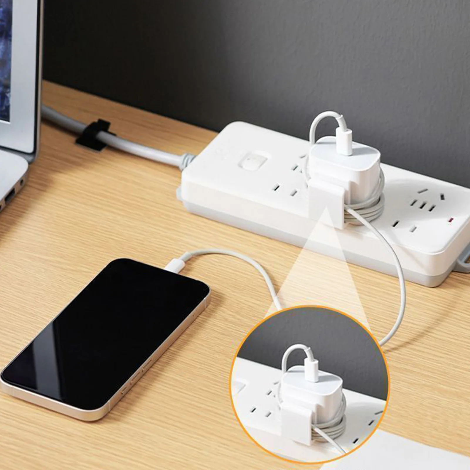 Desktop Organizer Rack Charger Data Cable Socket Holder Multifunctional Wall Mounted Storage Holder Household Storing Supplies