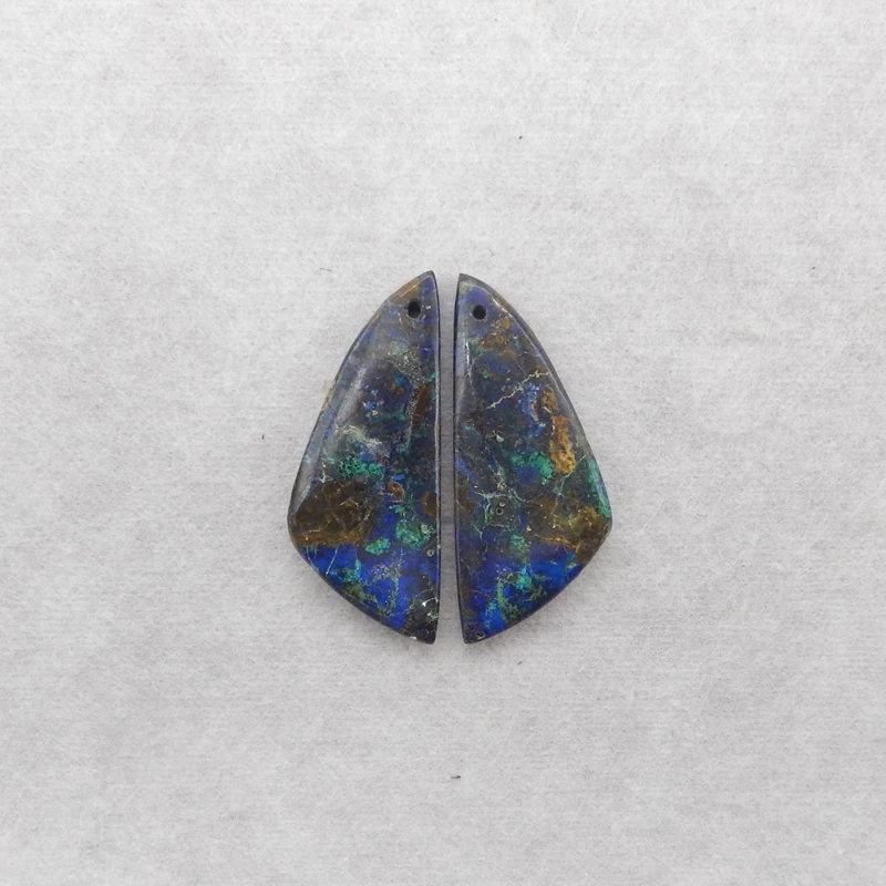 Handmade Natural Gemstone Blue Azurite Earring Beads 37x16x5mm 8.1g for Jewelry Making And Crafting Supplies