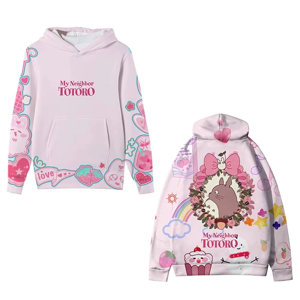 2026 Newest My Neighbor Totoro Hooded Sweater Sweatshirt Fall Men's Women's Casual Hooded Pullover Harajuku Streetwear YK2 Tops view 4