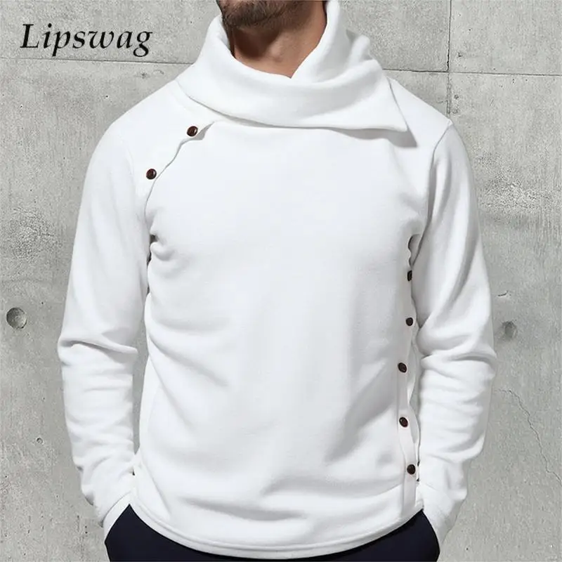 

Leisure Men's Sweaters 2025 Fall Winter Fashion Turtleneck Solid Color Knit Jumper Tops Men Casual Long Sleeve Knitting Sweater