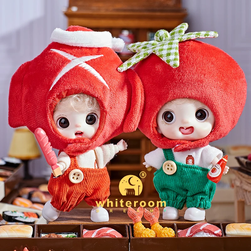 OB11 BJD Doll Clothes Mini Doll Chef Style Kanto Cooking Series Fruit Vegetable Styles Cute Expressions Toy DIY Accessories Gift