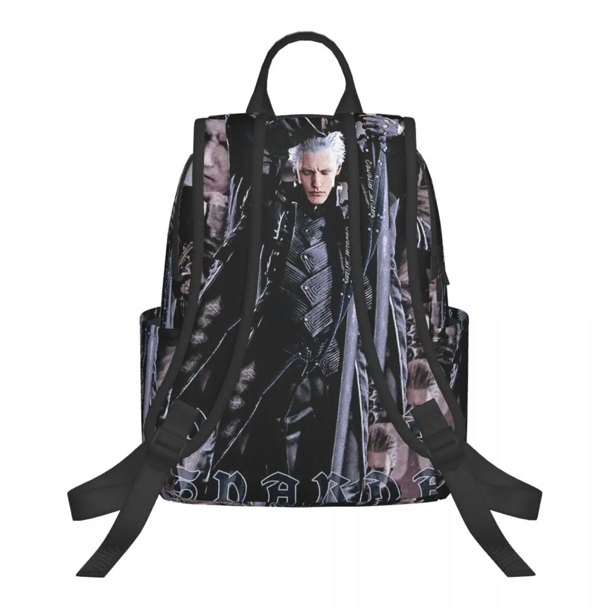 Vergil From The Devil May Cry Seri Student Backpack School Bag Hiking Travel Daypack for Boys Girls Bookbag Shoulder Bags