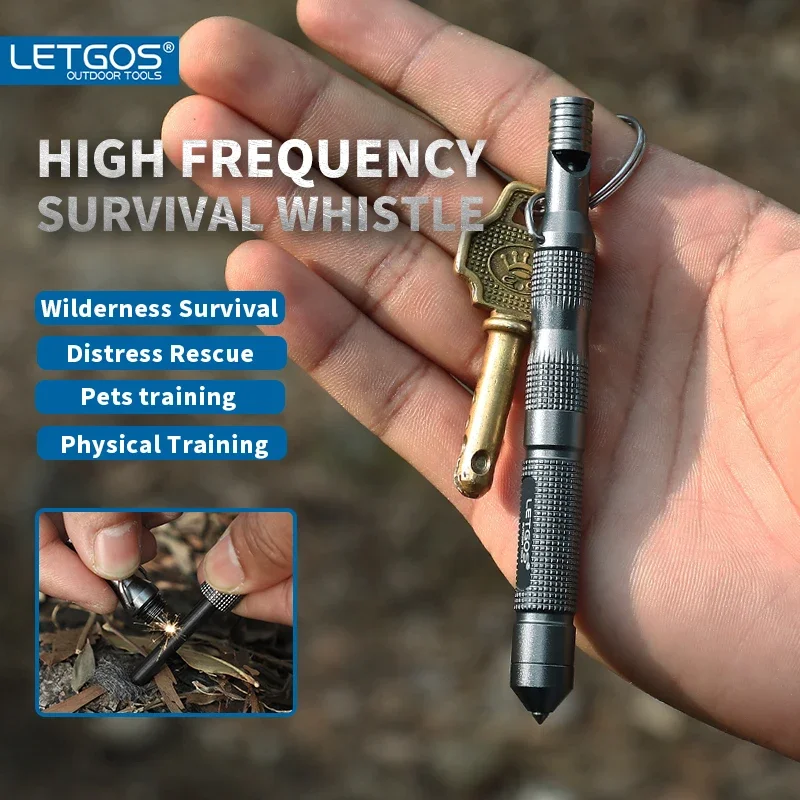 

LETGOS Multi High Frequency Survival Whistle Outdoor Lifesaving Emergency Gear Camping Hiking Rescue Tactical Glass Breaker