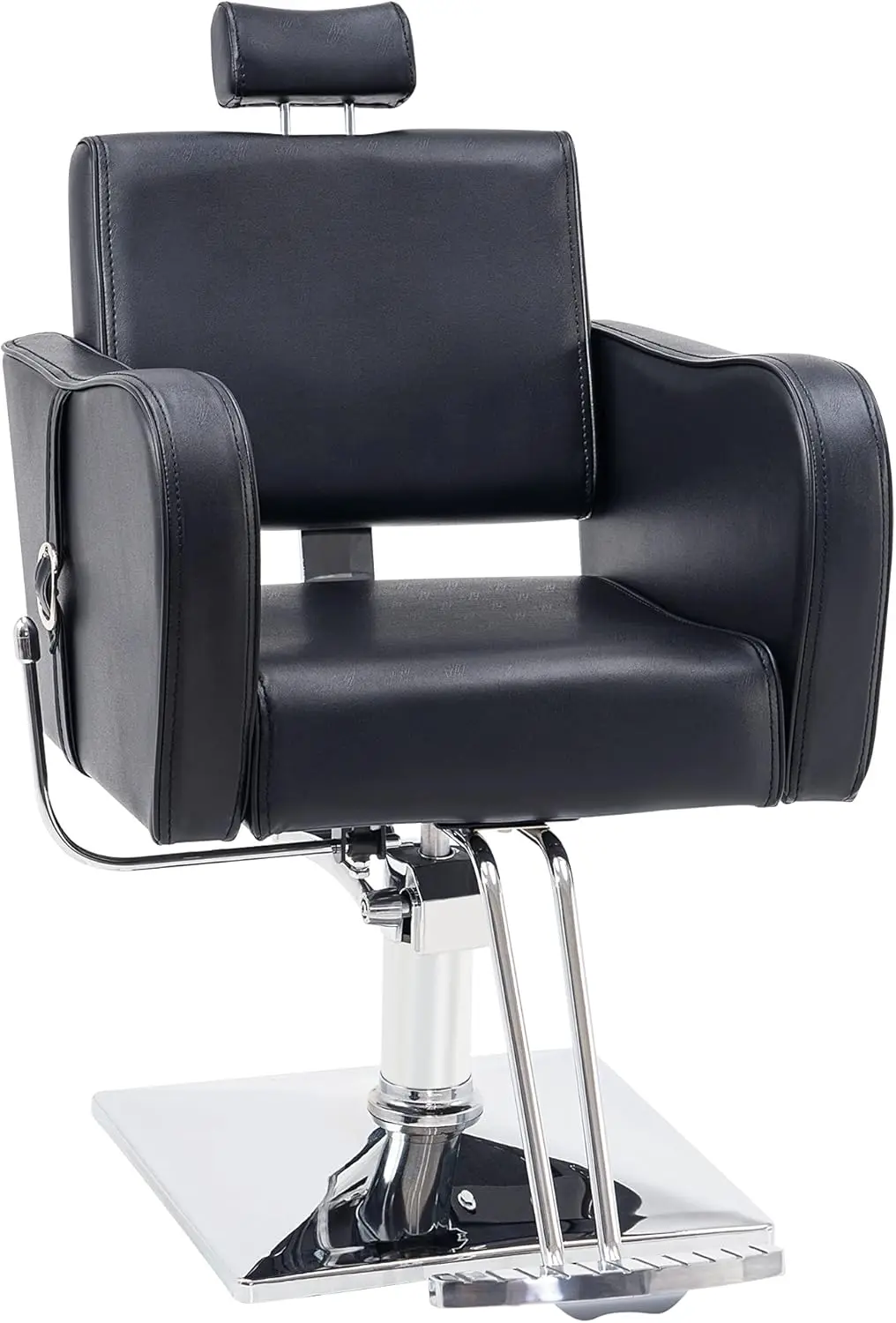 Recliner Hydraulic Leathern Barber Chair Classic Antique Hair Spa Salon Styling Beauty Equipment 3124 Black