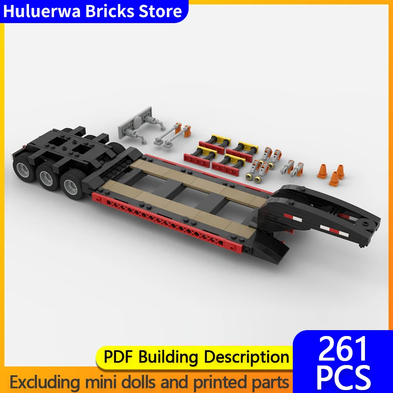 

Модель скоростного гоночного автомобиля MOC, строительные кирпичи, прицеп Lowboy V3, модульная технология, детские праздничные подарки, сборка игрушек, костюм