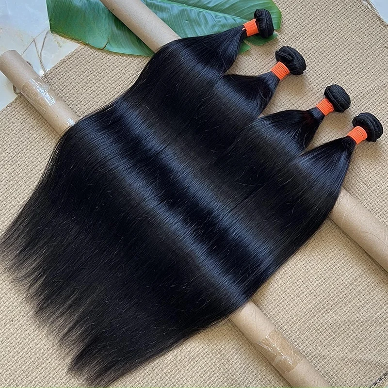 

28 30-дюймовые прямые пучки человеческих волос с костями, 12 бразильских натуральных волос, 100% наращивание человеческих волос Remy, 2 3 4 пучка утка