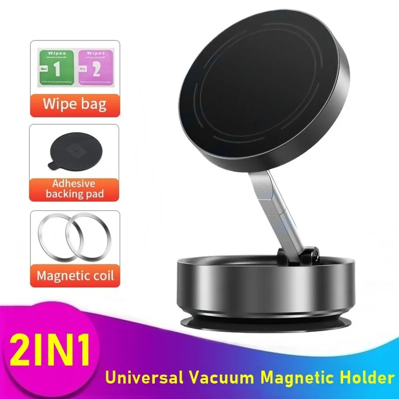 Vacuum Magnetic Car Phone Holder Foldable Suction Cup Kitchen Mirro Gym Bath Shower for Iphone 16 15 14 13 12 11 Pro Max Samsung