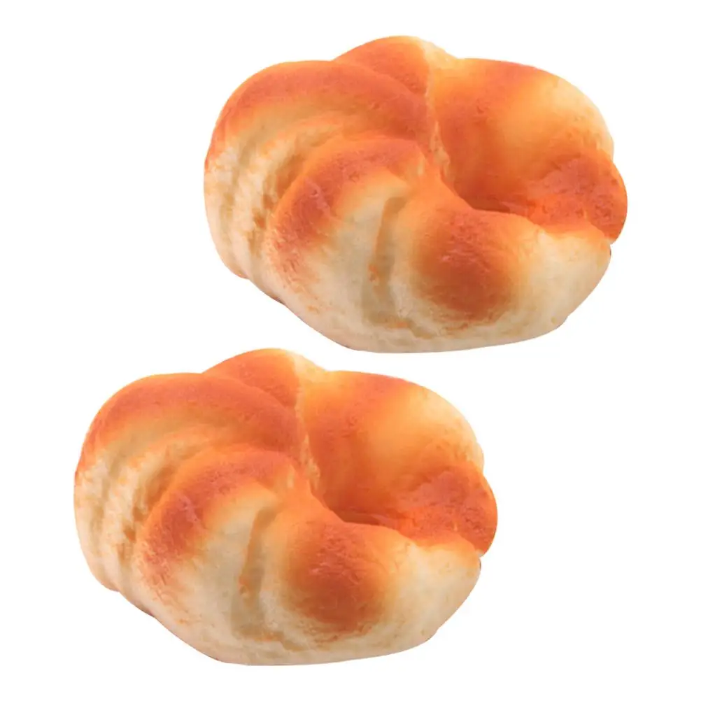 

2 Pcs Simulation Bread Model Decorations Realistic PU Fake Bread Photo Prop for Shop Display Montessori Educational Toys