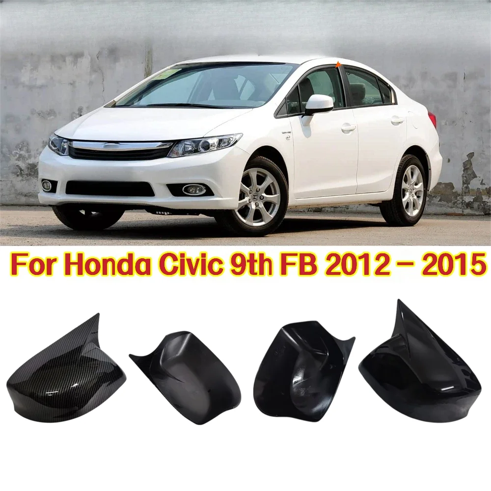 Pair Rearview Mirror Cover For Honda Civic 9th 2012 2013 2014 2015 Car Side Wing Cap Exterior Sticker Rear View Case Trim