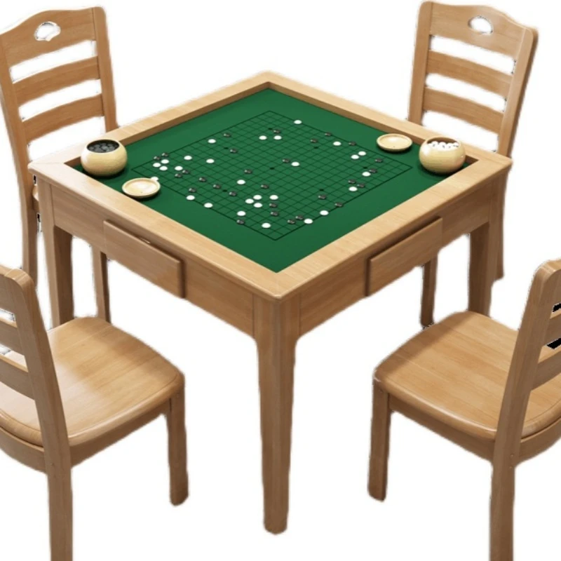 LMM Dual-Use Simple Hand Rub Mahjong Table Household Chess Table