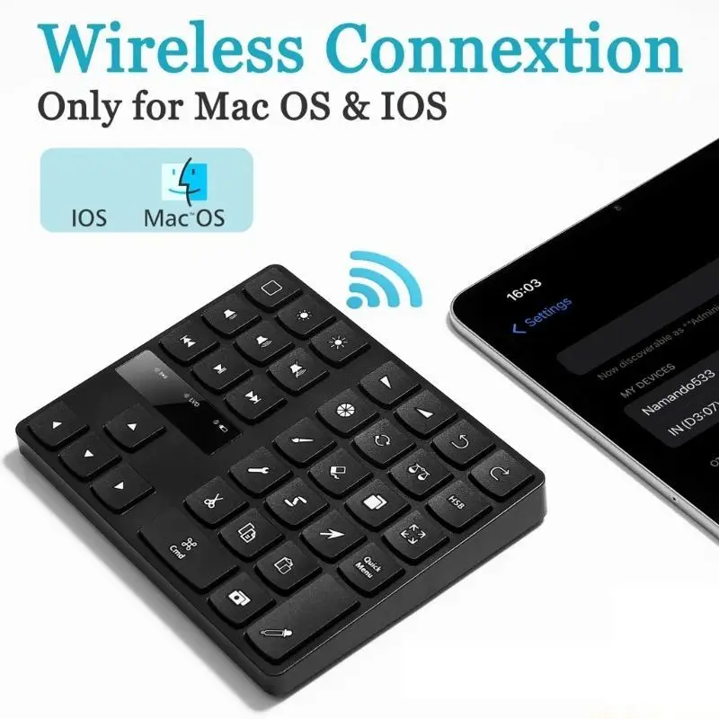 Compact Rechargeable Keypad for Procreate Perfect for Artists, Designers,