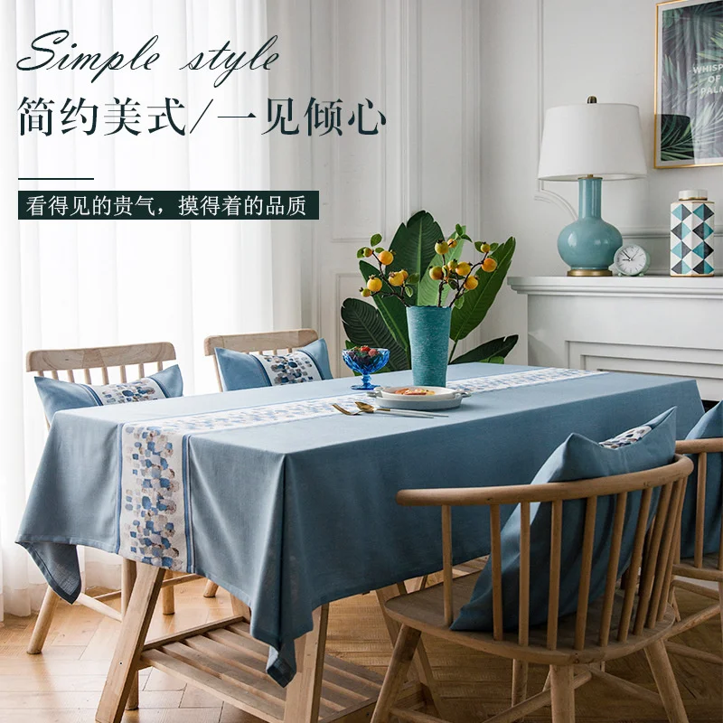 Modern Simple European Style Country Tea Table Fashion Table Flag Household Living Room Cotton Linen Table Fabric Table Cloth