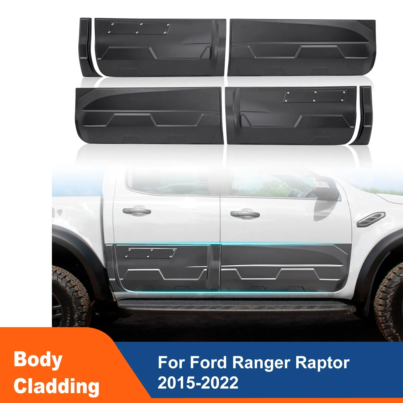 

Matte Black Side Door Body Cladding Molding Guard For Ford Ranger Raptor 2015 2016 2017 2018 2019 2020 2021 2022 Car Accessories