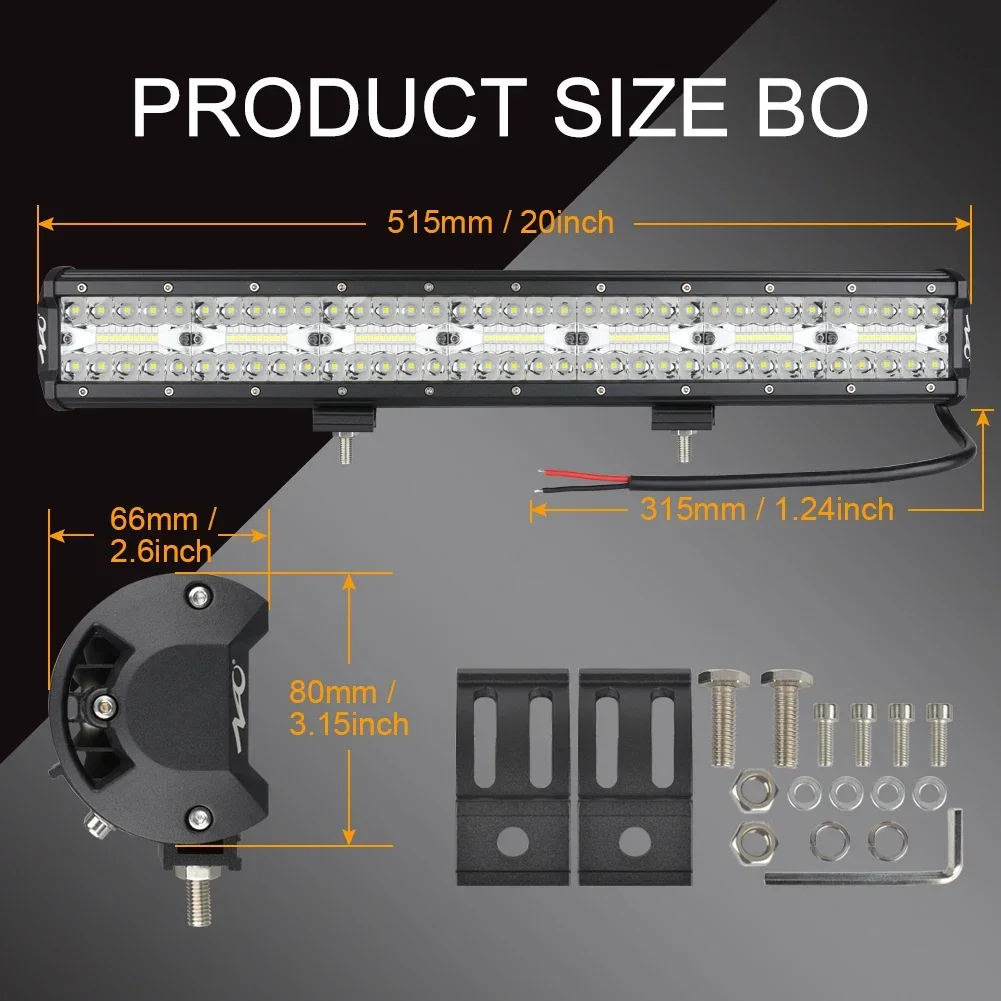 20Inch LED Light Bar NAOEVO 420w Flood Spot Combo Beam White Driving Lights Fog Light LED Work Light for Trucks Off Road Boat view 3