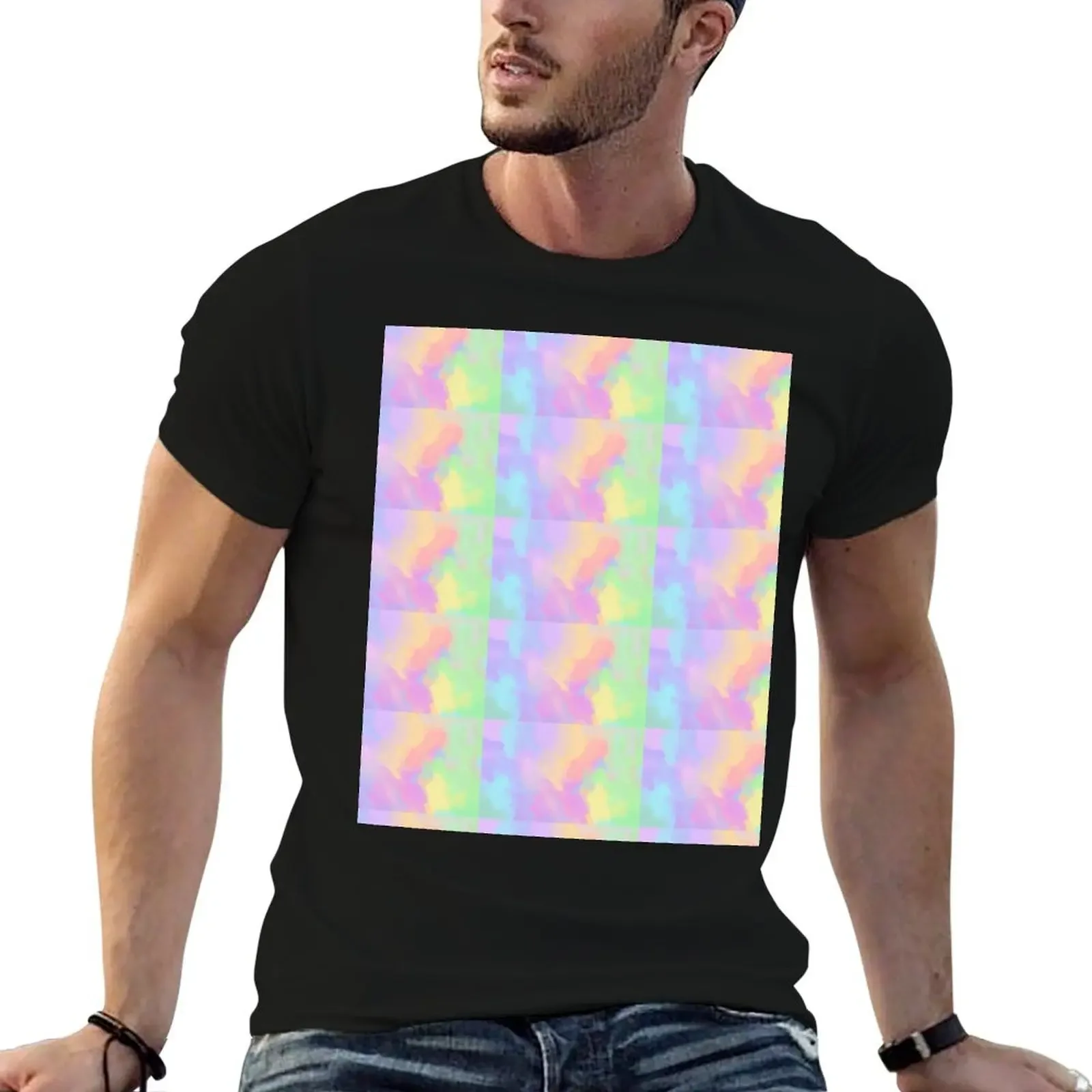 

pastel rainbow T-Shirt cotton graphic tees valentines clothes funny meme t-shirts men graphic t shirts