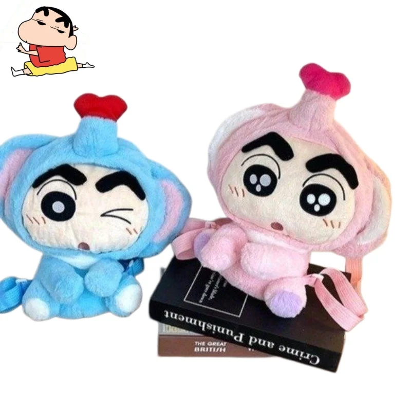 Anime Crayon Shin-chan Plush Backpack Large Capacity Fashion Simple Mini Storage Trendy Backpack Kawaii Friends Birthday Gift