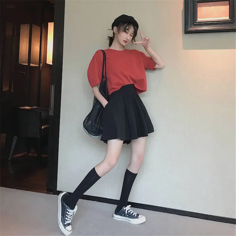 

Плиссированные юбки женские нежные корейские уличные однотонные ампирные универсальные модные 2025 Femme в консервативном стиле горячая распродажа мини простые Faldas