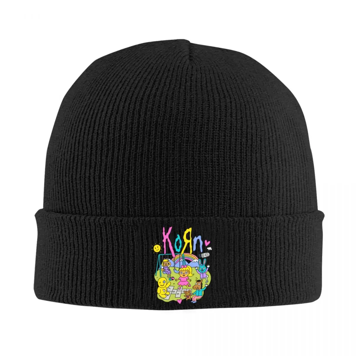 Korn Issues Rock Band Knitted Hat for Women Men Beanie Autumn Winter Hat Crochet Melon Cap