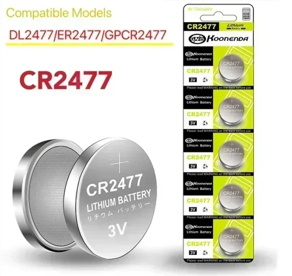 CR2477 button lithium battery 3V high-performance flashlight ER2477 high-temperature resistant button battery 1000mAh