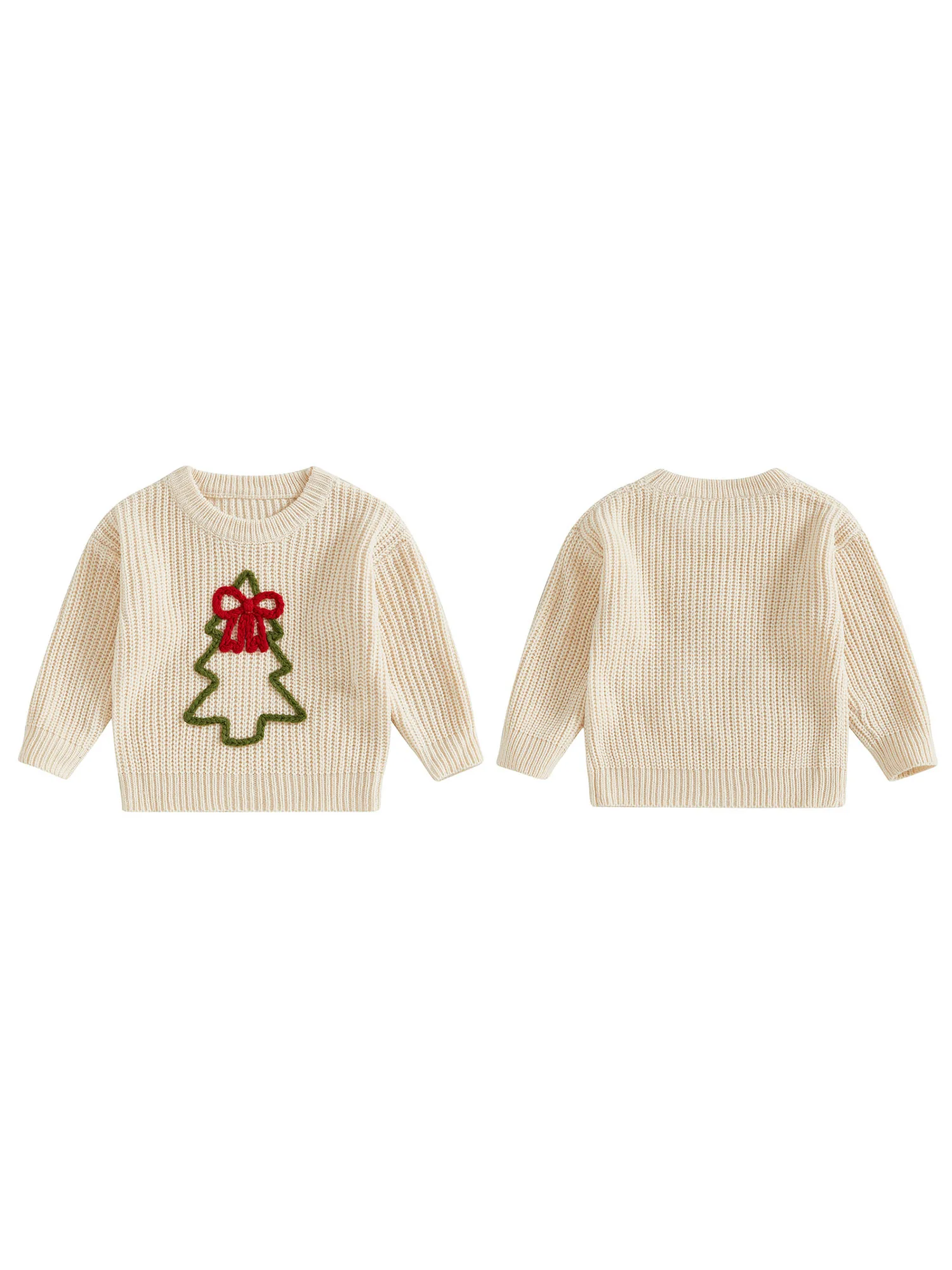 

Adorable Baby Girls Winter Sweater with Cute Reindeer Embroidery and Pom Pom Detail for Cozy Toddler Outfit