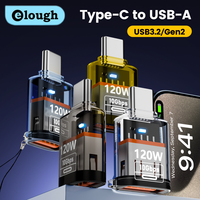 Elough 10Gbps OTG USB 3.2 To Type C Adapter 120W Fast Charging USB C Converter for iphone 15/16 Samsung Phone Converter