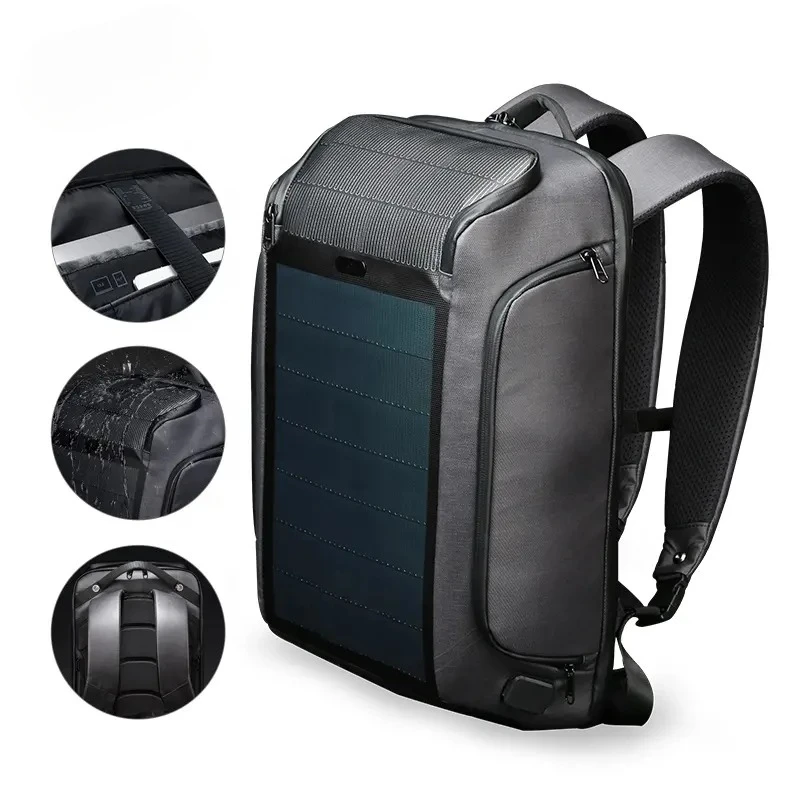 high quality laptop bag with solar panel USB charging