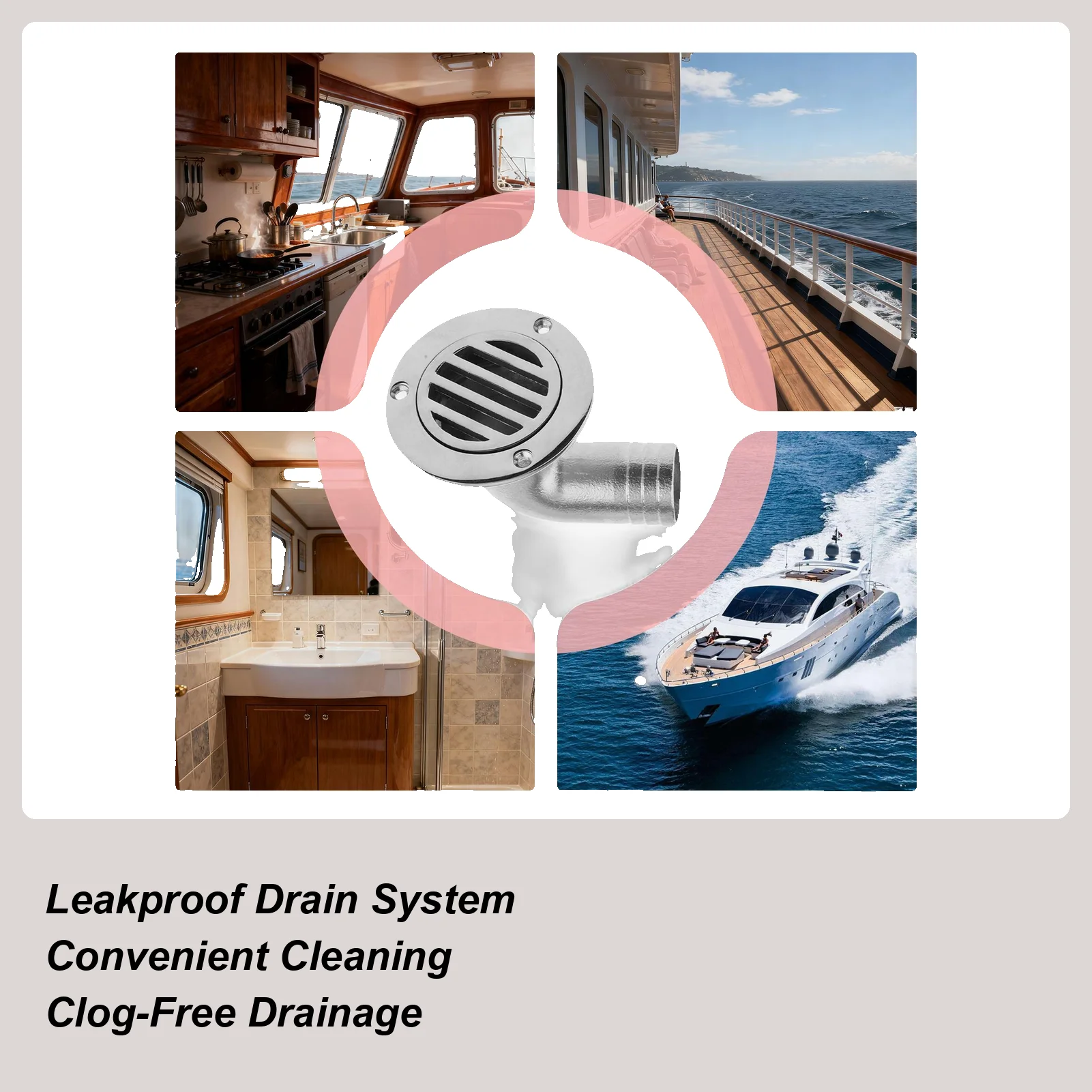 

Boat Floor Deck Drain Stainless Steel Yacht Drain Floor Deck Drainage Cover For Marine Yacht Ship Outdoor Bathroom Kitchen