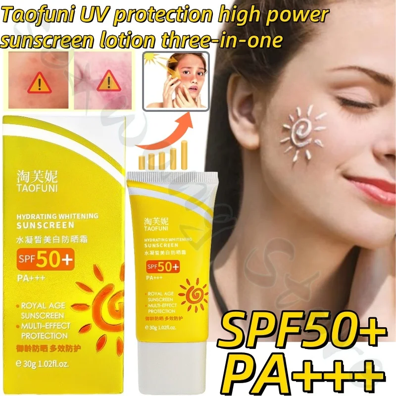 Sunscreen SPF50+ Refreshing, non-greasy, matte, anti-UV, high power sunscreen lotion, three-in-one, available for face and body