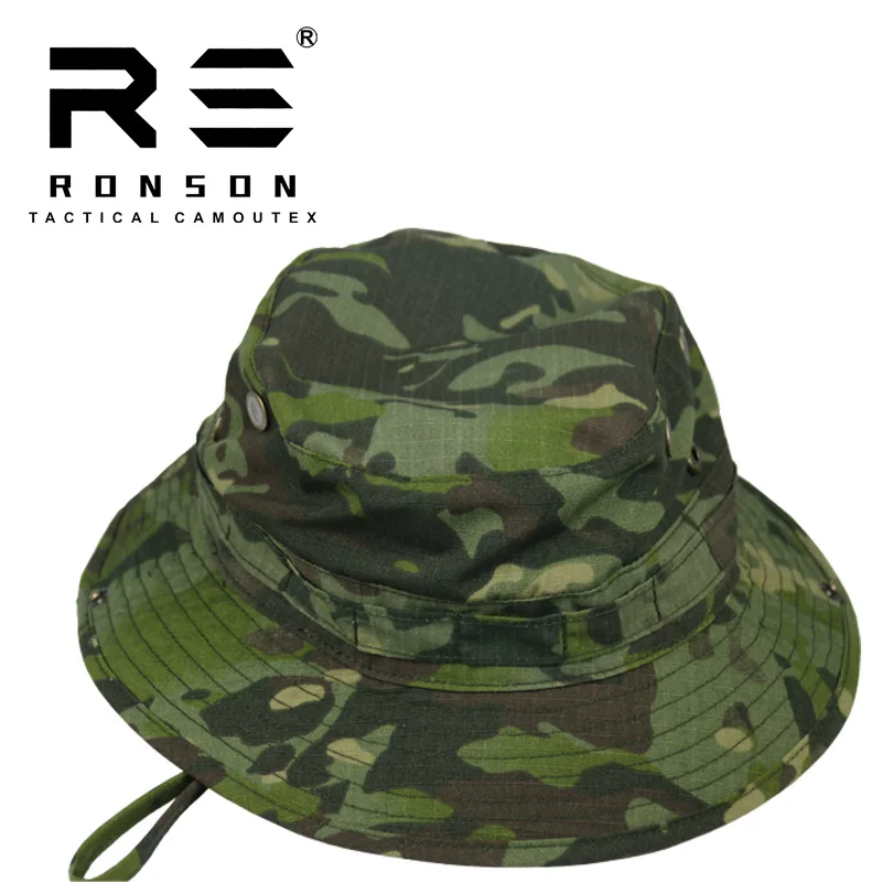 Outdoor Round edge Penney Hat Breathable Fishing Cap Large brim Sun Protection Rhodesian Camo Derban terrain Snow camouflag