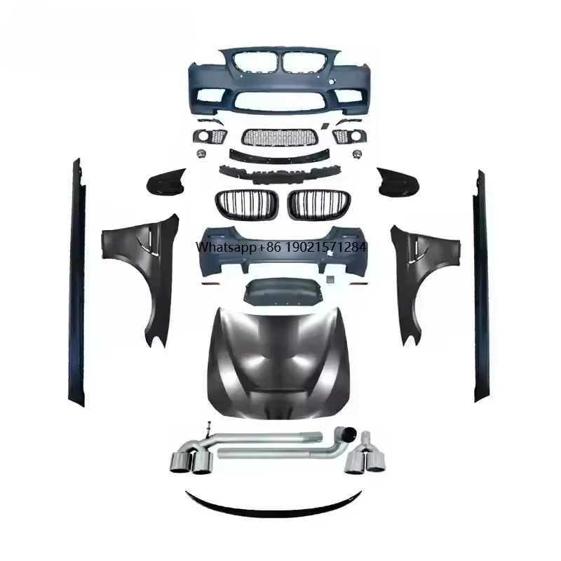

Комплект кузова SJC для 5 серии F10 F18 520i 525i 530i Bodykit 2011-2017, автомобильные детали, модифицированный передний и задний бампер M5, автомобильная часть