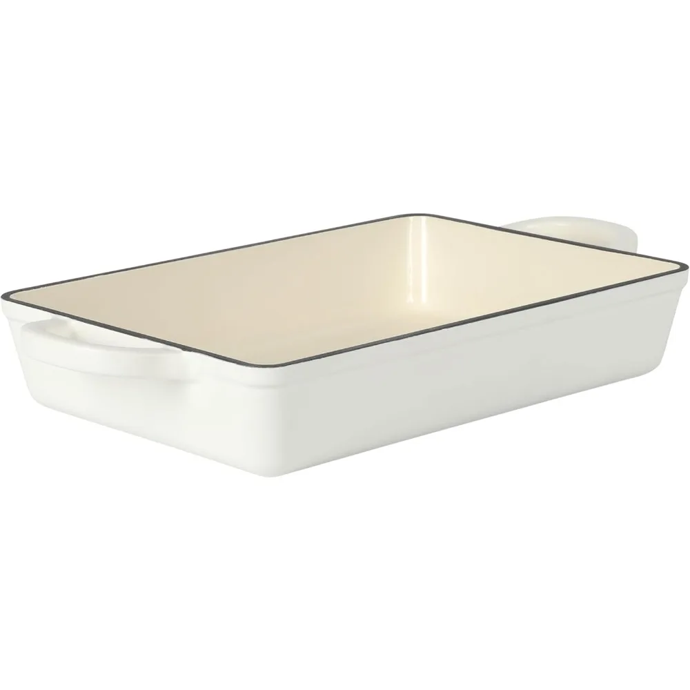 

Enameled Cast Iron Lasagna Pan by Crock-Pot Artisan, 13-Inch, Matte Linen White Finish