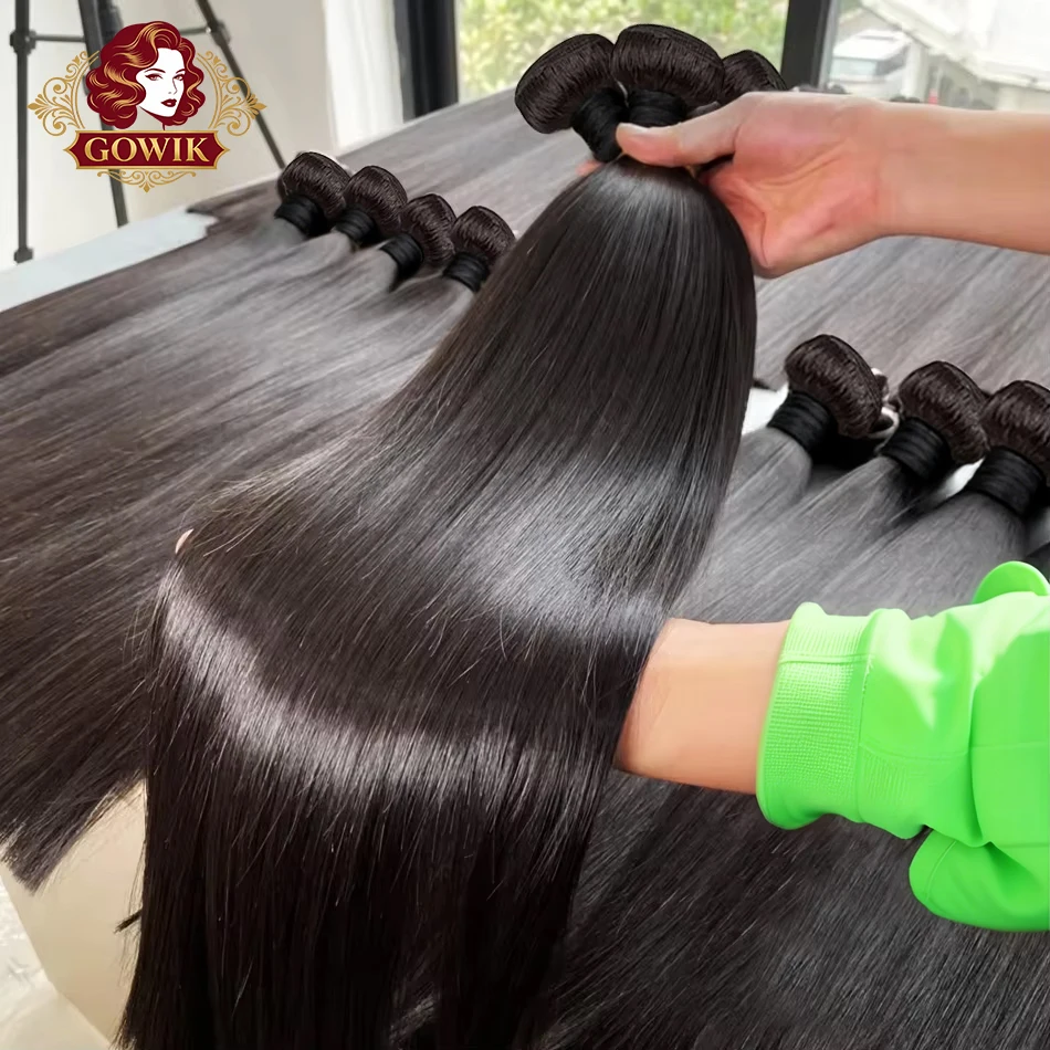 

Straight Human Hair Bundle Raw Hair 30 34 Inch Bundles Double Drawn Brazilian Virgin Human Hair Extension 1/3/4 Bundles