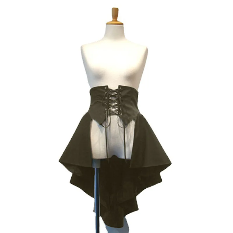 Jupe corset gothique punk pour femme, cocktail irrégulier, jupes médiévales 7,5, costume d'Halloween