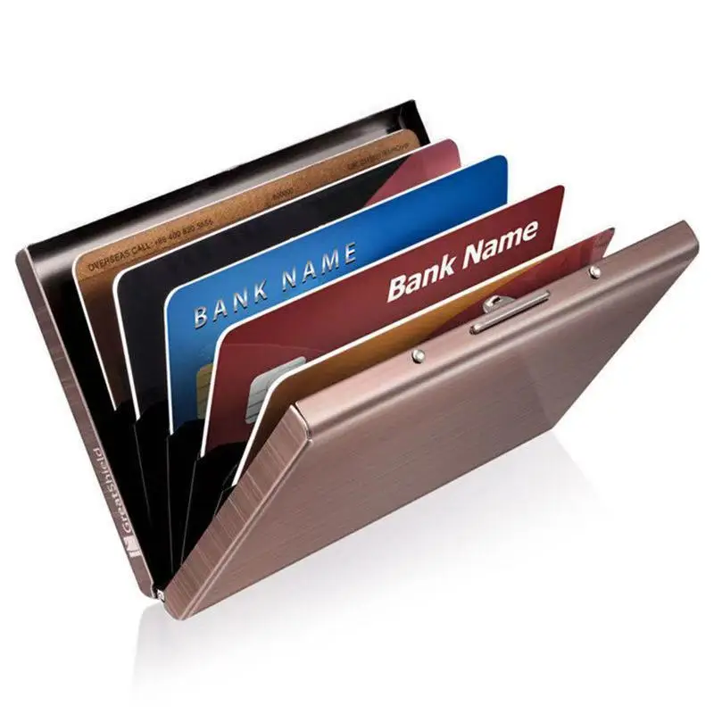 Stainless Steel Credit Card Holder Men Slim Anti RFID Travel ID Cardholder Debit Card Box Women Wallet Metal Case Porte Carte