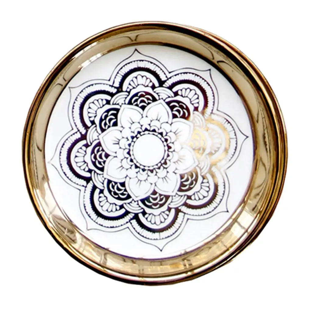 European Style Small Ceramic Dish Plate Moasic Pattern Delicate Jewelry Tray