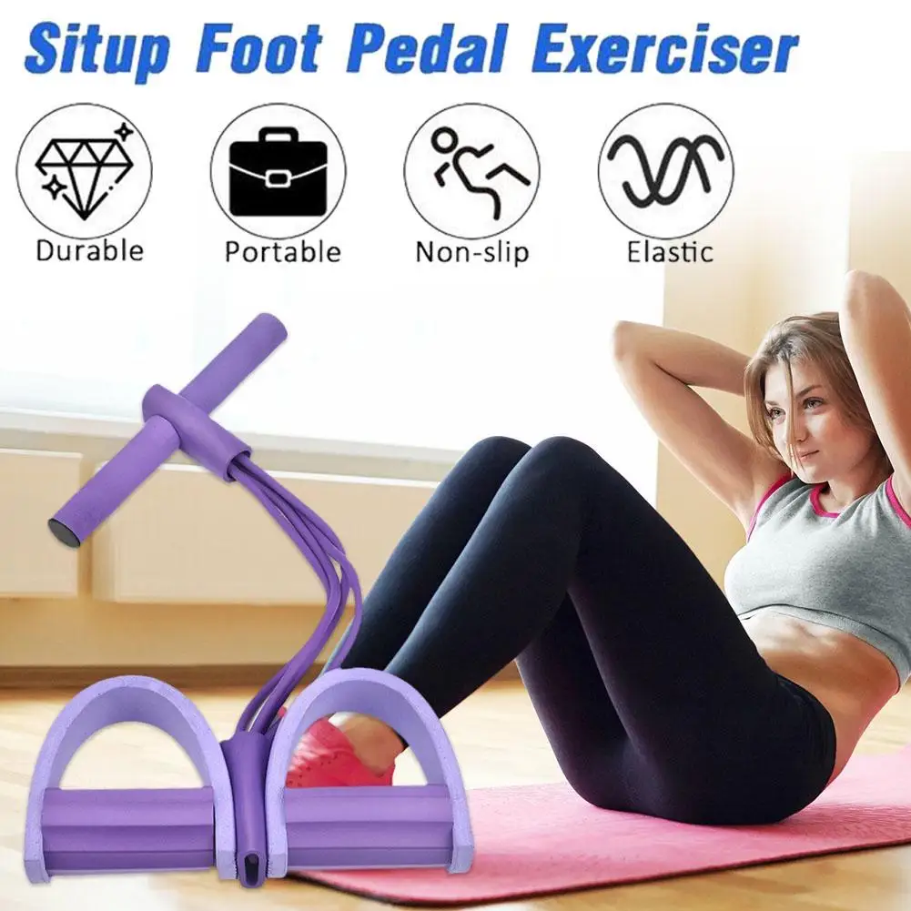 4 Tube Fitness Resistance Bands Latex Pedal Exerciser Sit-up Pull Rope Expander Elastic Bands Yoga Equipment Pilates Workout