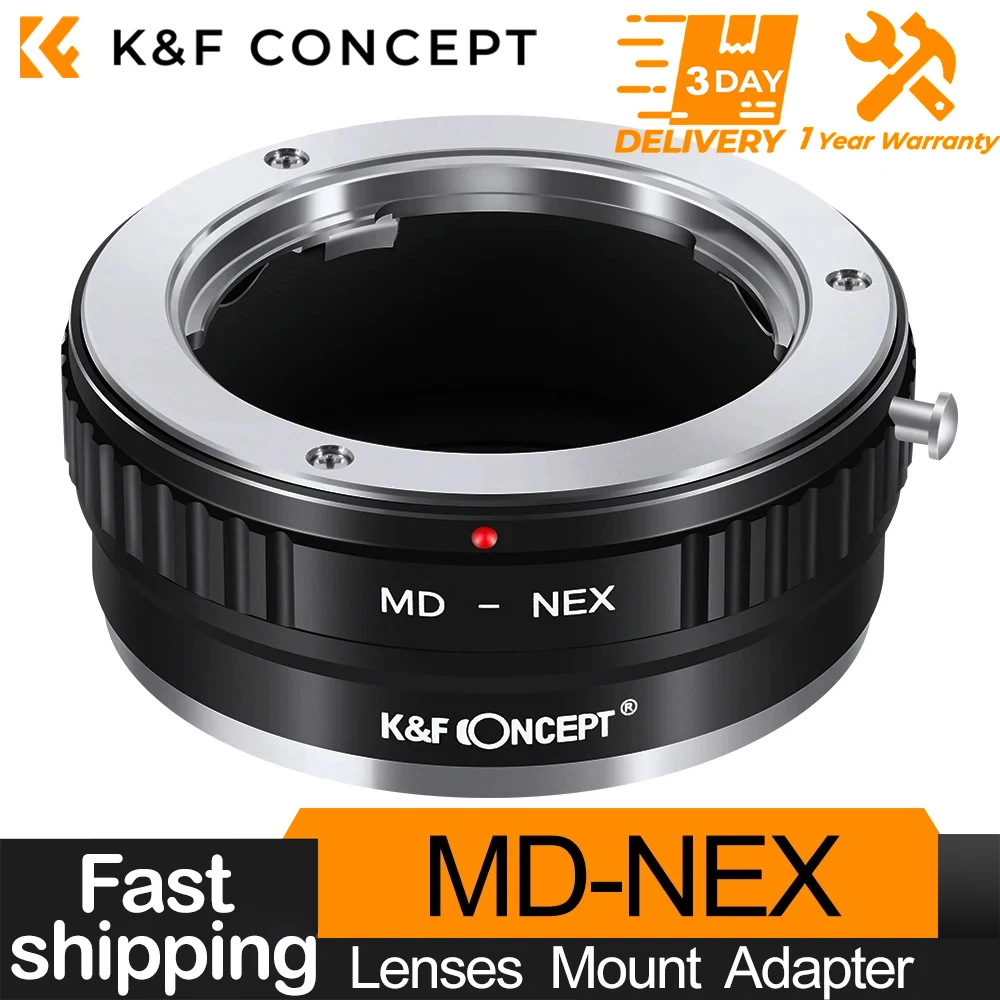 

K&F Concept All-copper Interface High-precision Camera Lens Adapter for Minolta MC/MD Mount Lens to Sony NEX NEX-5 7 F5 E Mount