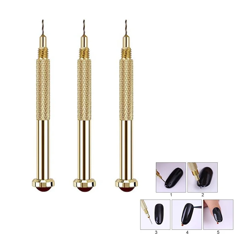 Nail Art Hand Dangle Drill Hole Maker Dotting Pen Piercing Tool UV for Jewelry Rings for Tips, Acrylic, Gels Decoration Manicure