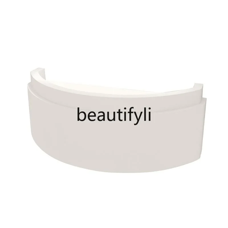 zzqCurvo Negozio di abbigliamento Bancone cassiere Luce Banco reception aziendale in stile lusso Reception del salone di bellezza Personalizzazione bianca