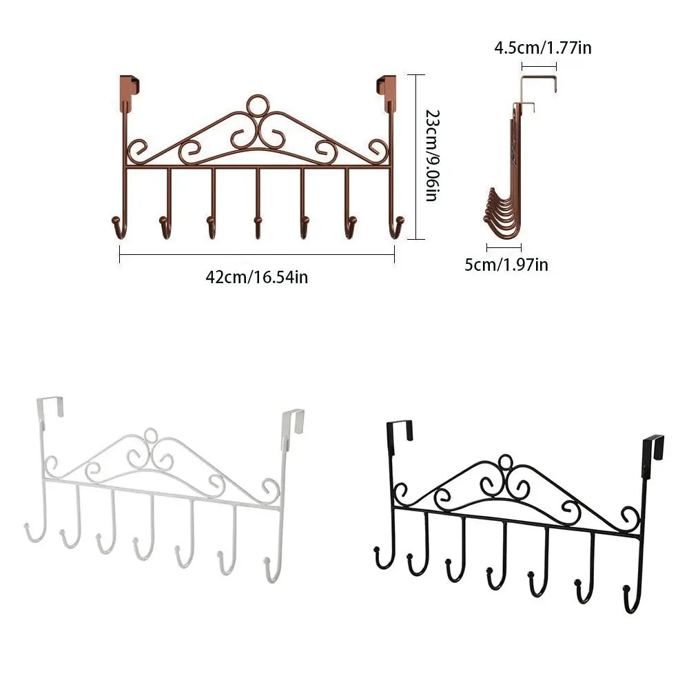 문짝 위에 정리함 랙, 걸이식 수건, 의류 모자, 욕실 침실 모자 지갑 로브용, 7 후크