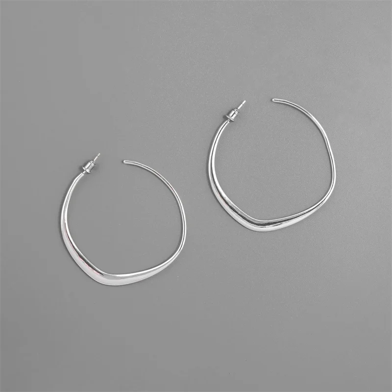 

Зимние нишевые простые серьги неправильной формы C для женщин, преувеличенные модные серьги, высококачественные изысканные большие серьги