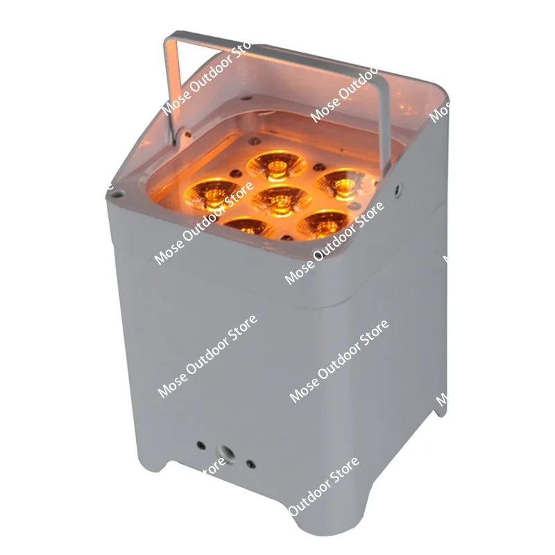 

6 Bulbs 18w Battery Powered Wireless RGB DMX Wifi Remote Control LED Wedding Uplight DJ Disco Stage Light Projector Lamp